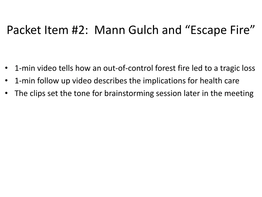 packet item 2 mann gulch and escape fire