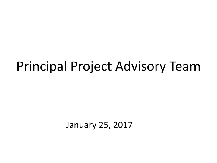 principal project advisory team