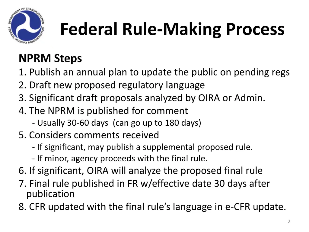 federal rule making process