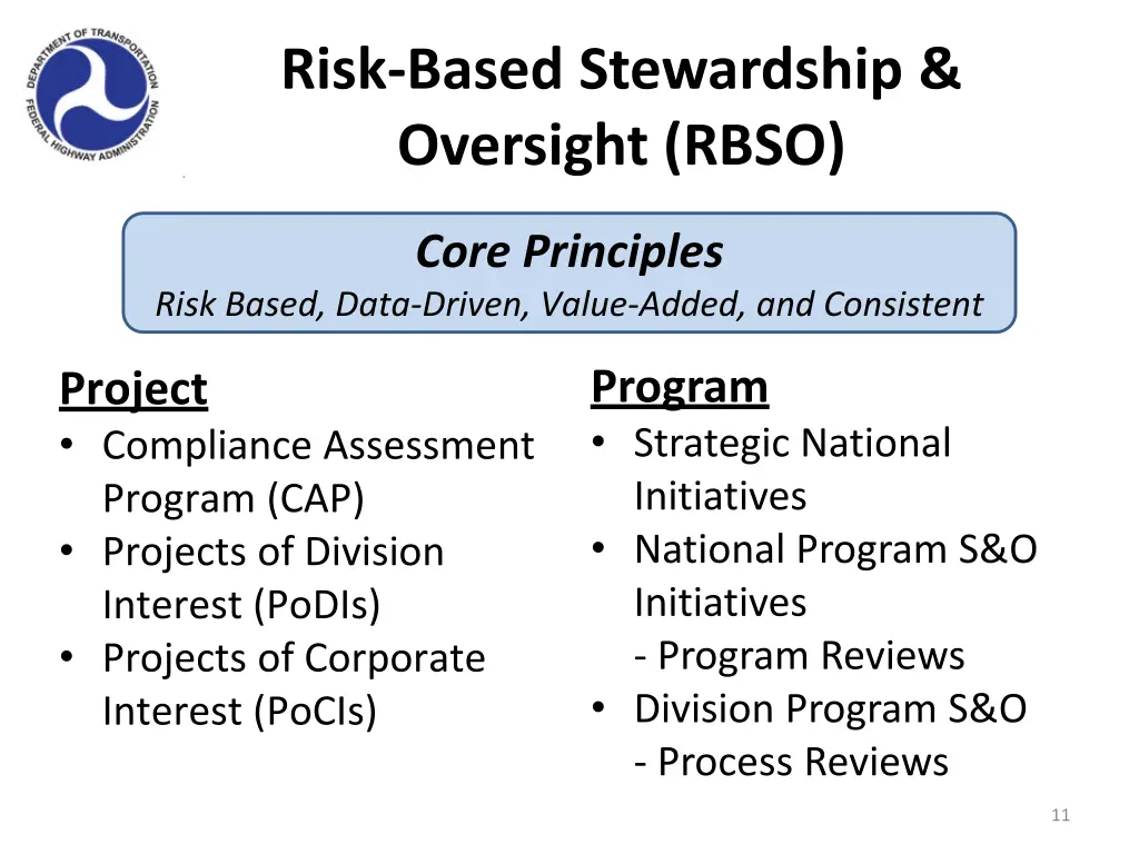 risk based stewardship oversight rbso