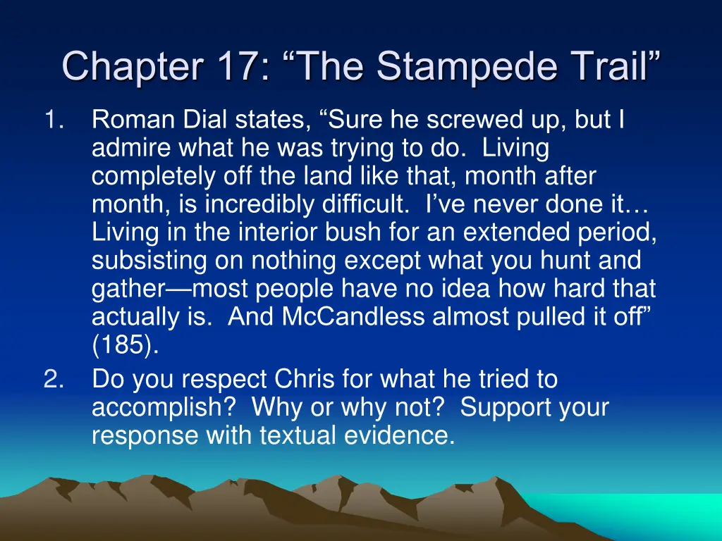 chapter 17 the stampede trail