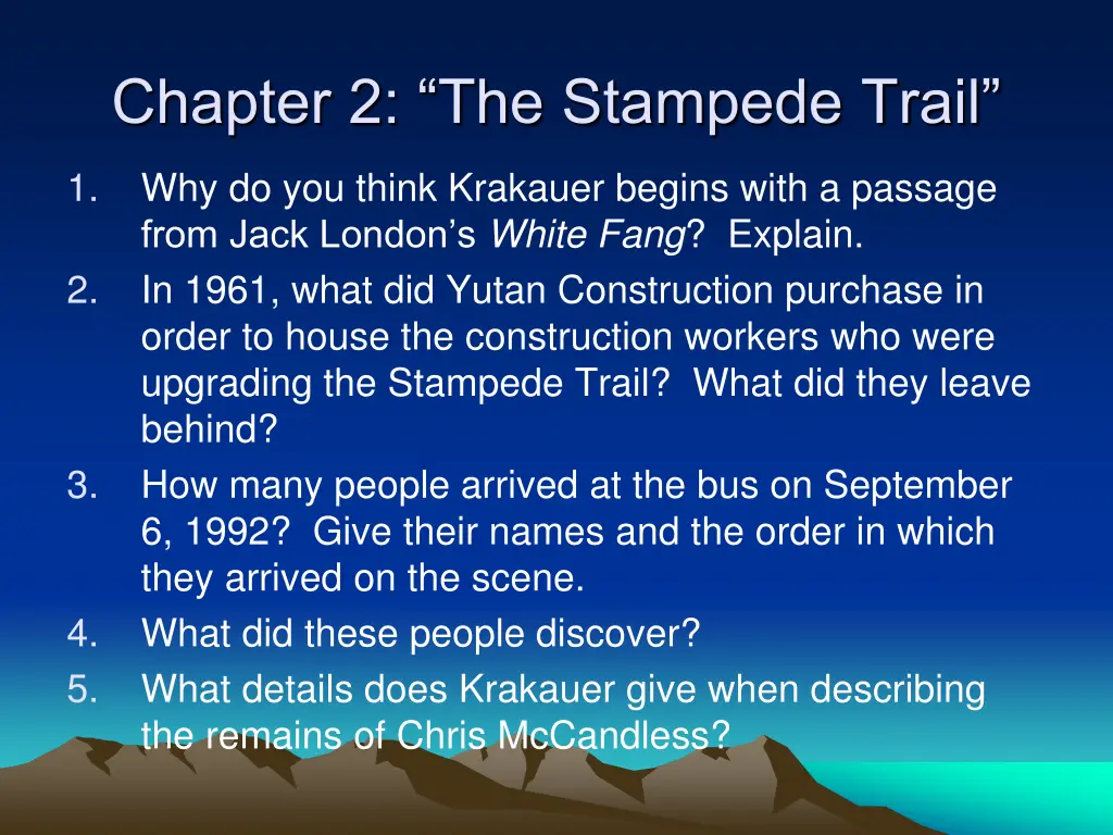 chapter 2 the stampede trail