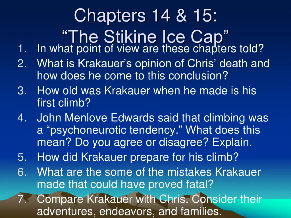 chapters 14 15 the stikine ice cap 1 in what