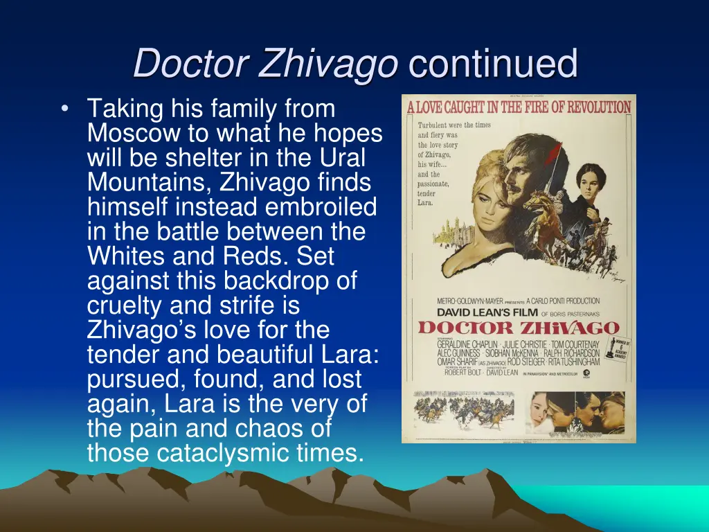 doctor zhivago continued taking his family from