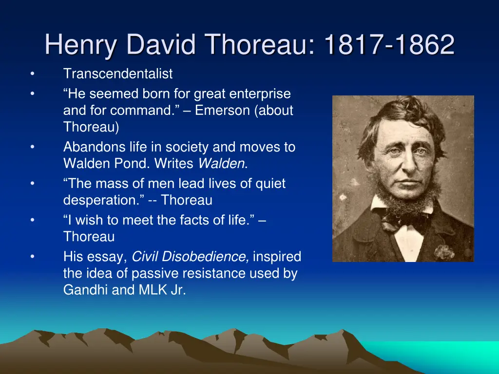 henry david thoreau 1817 1862 transcendentalist