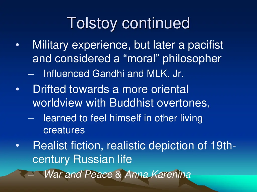 tolstoy continued