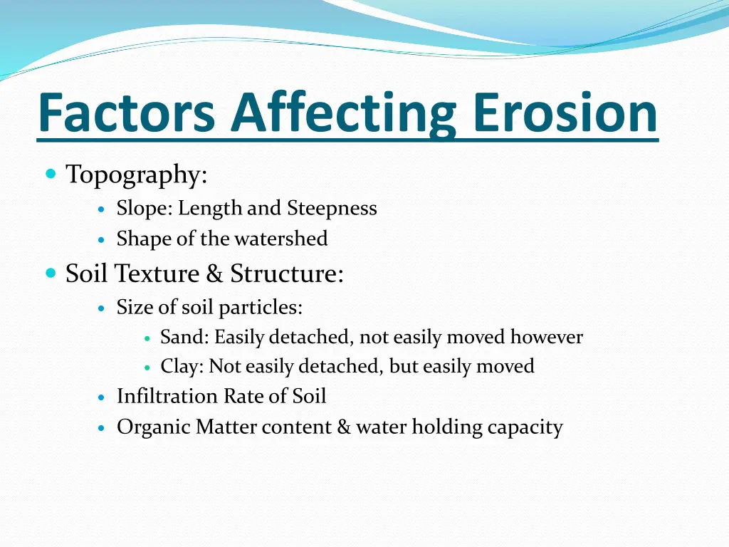 factors affecting erosion