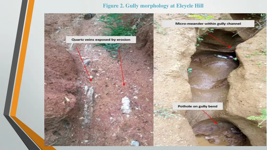 figure 2 gully morphology at eleyele hill