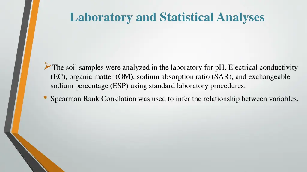 laboratory and statistical analyses