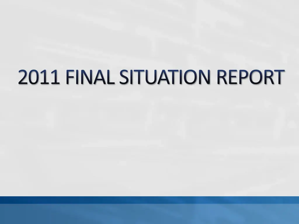 2011 final situation report