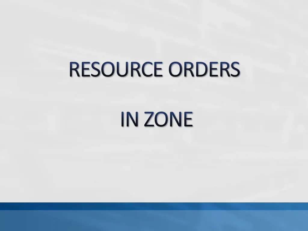 resource orders