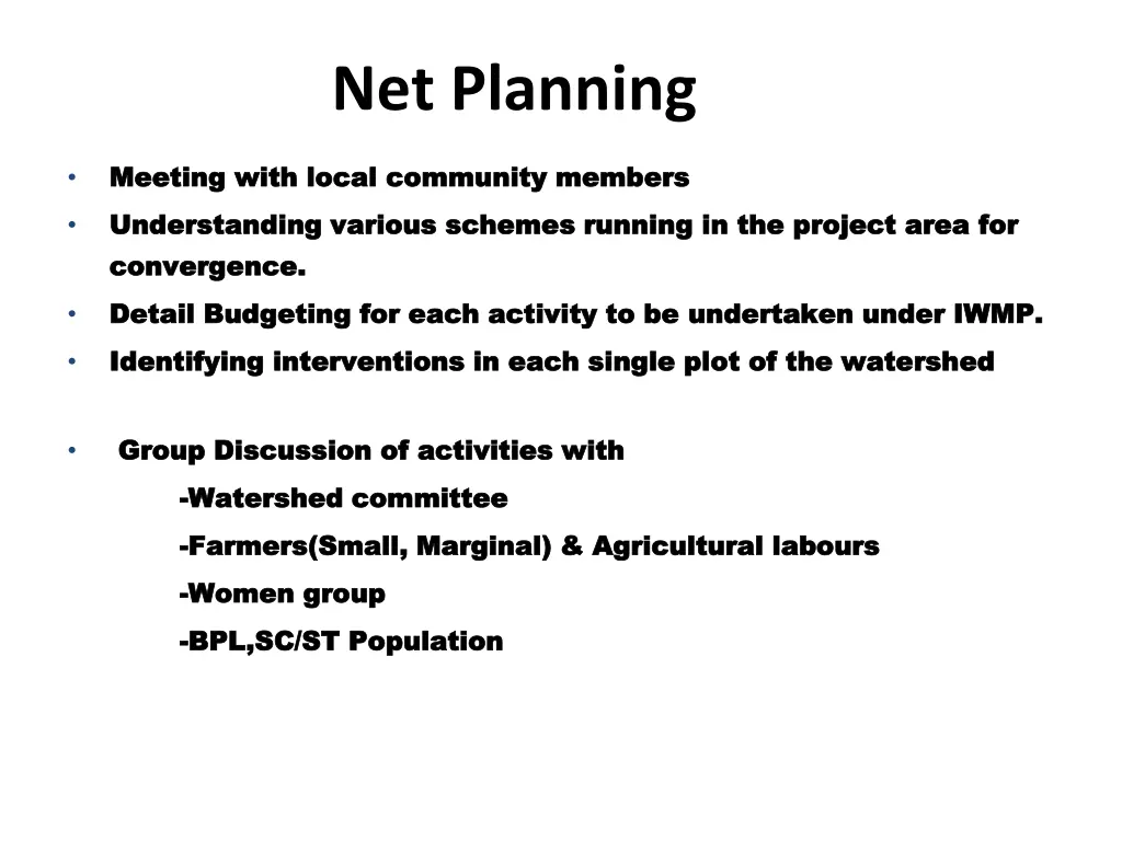 net planning