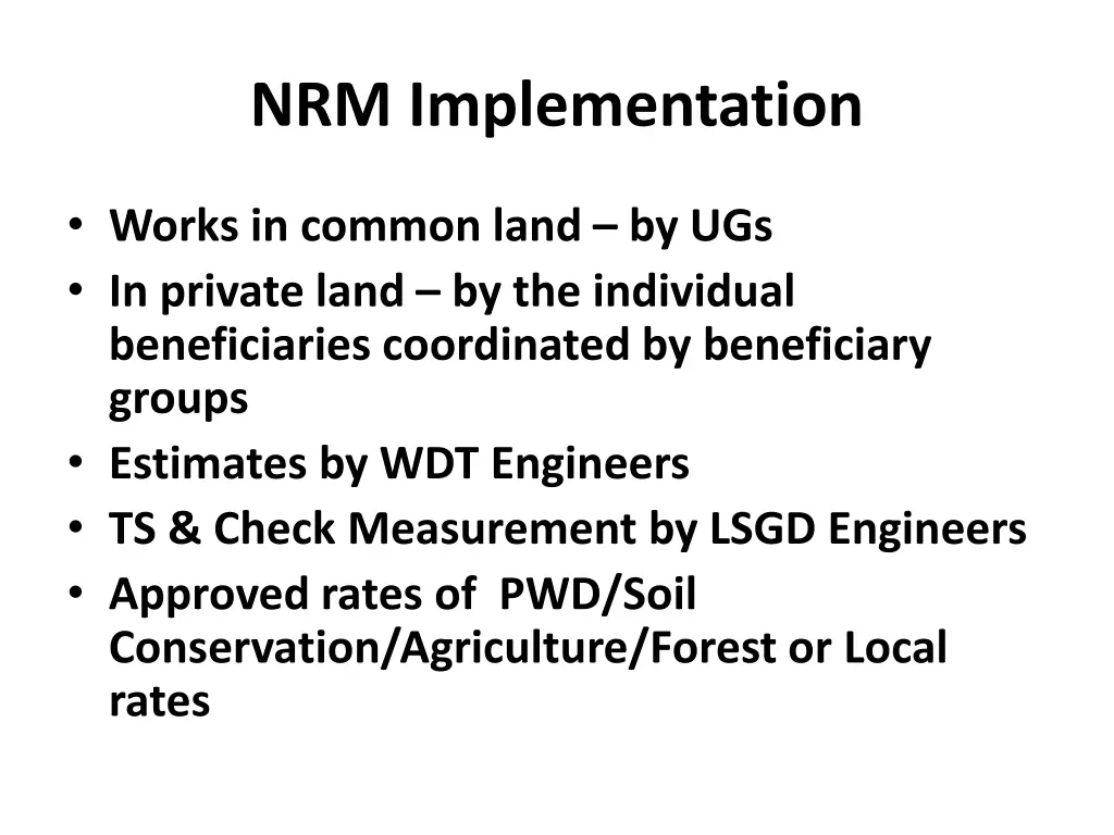 nrm implementation