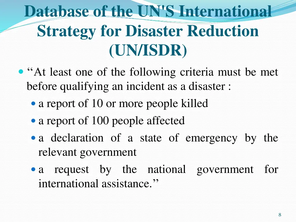 database of the un s international strategy