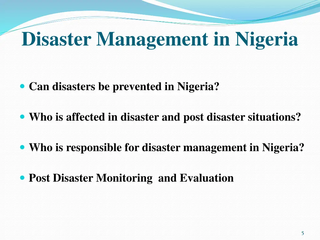 disaster management in nigeria