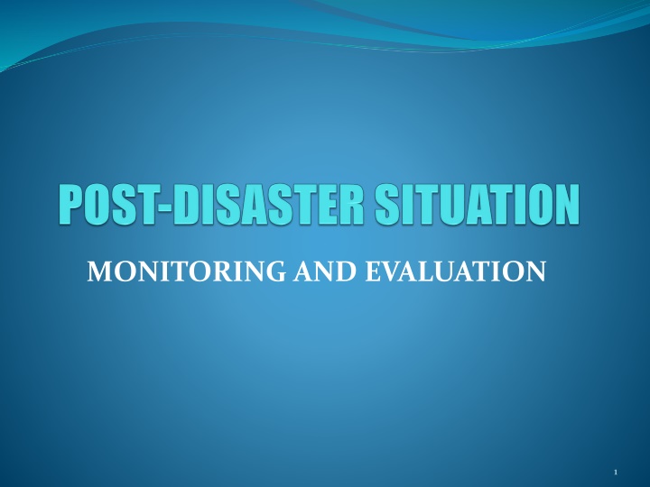 monitoring and evaluation