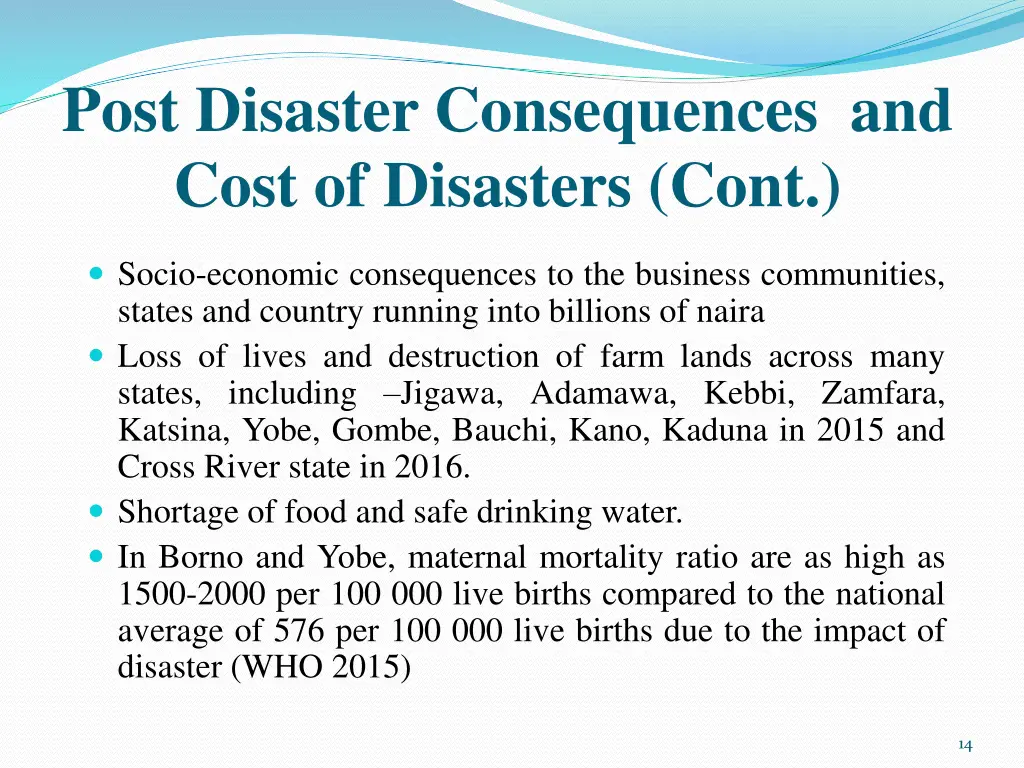 post disaster consequences and cost of disasters 1