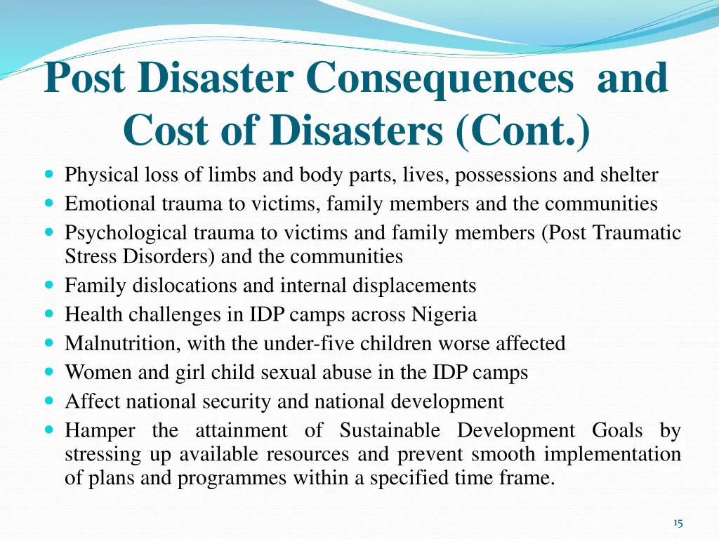 post disaster consequences and cost of disasters 2