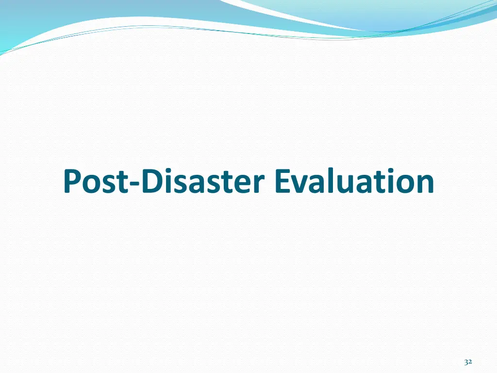 post disaster evaluation