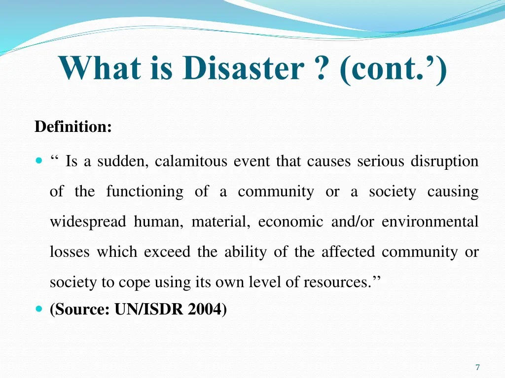 what is disaster cont