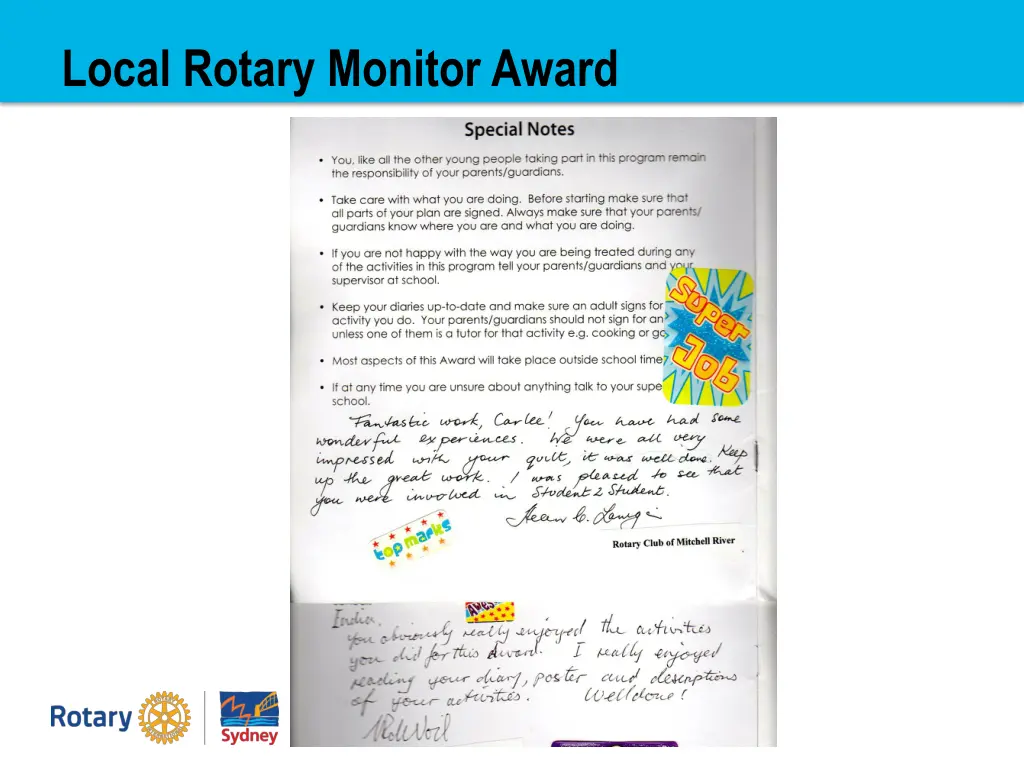 local rotary monitor award