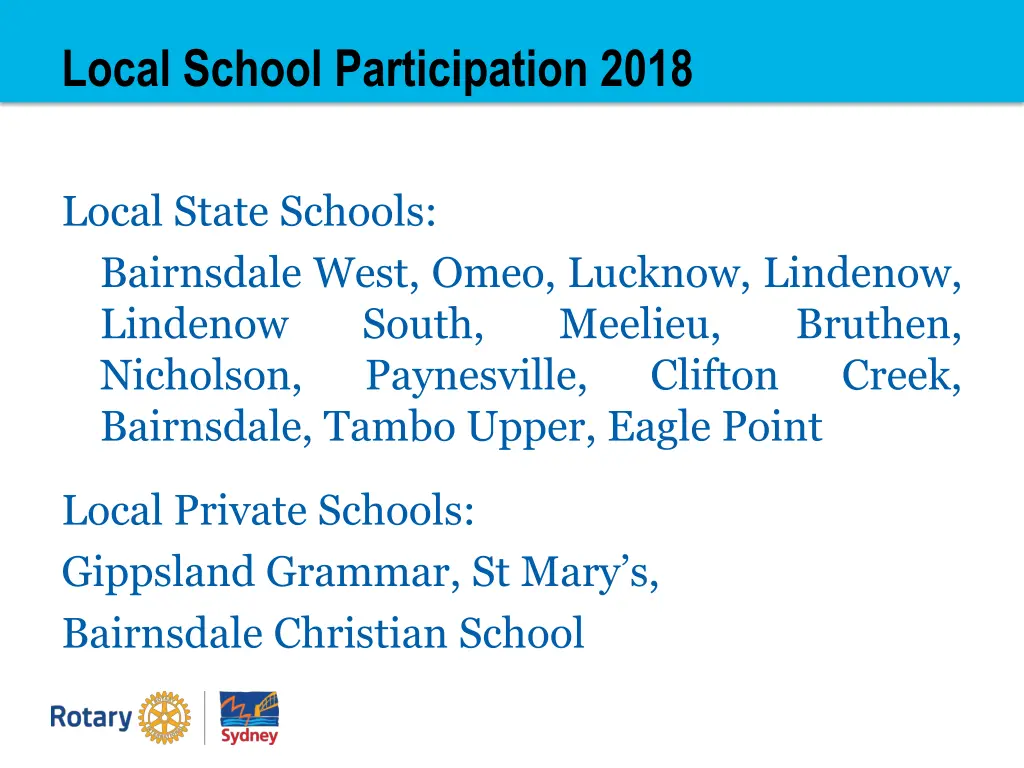 local school participation 2018