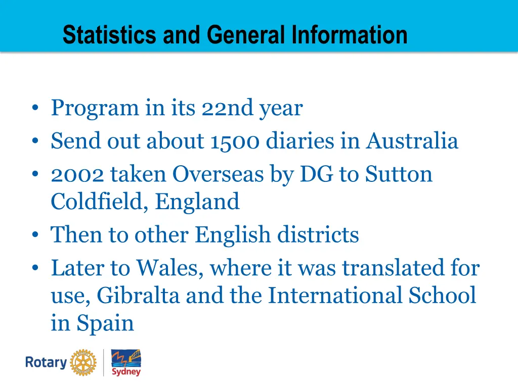 statistics and general information