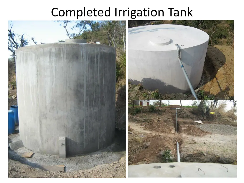 completed irrigation tank