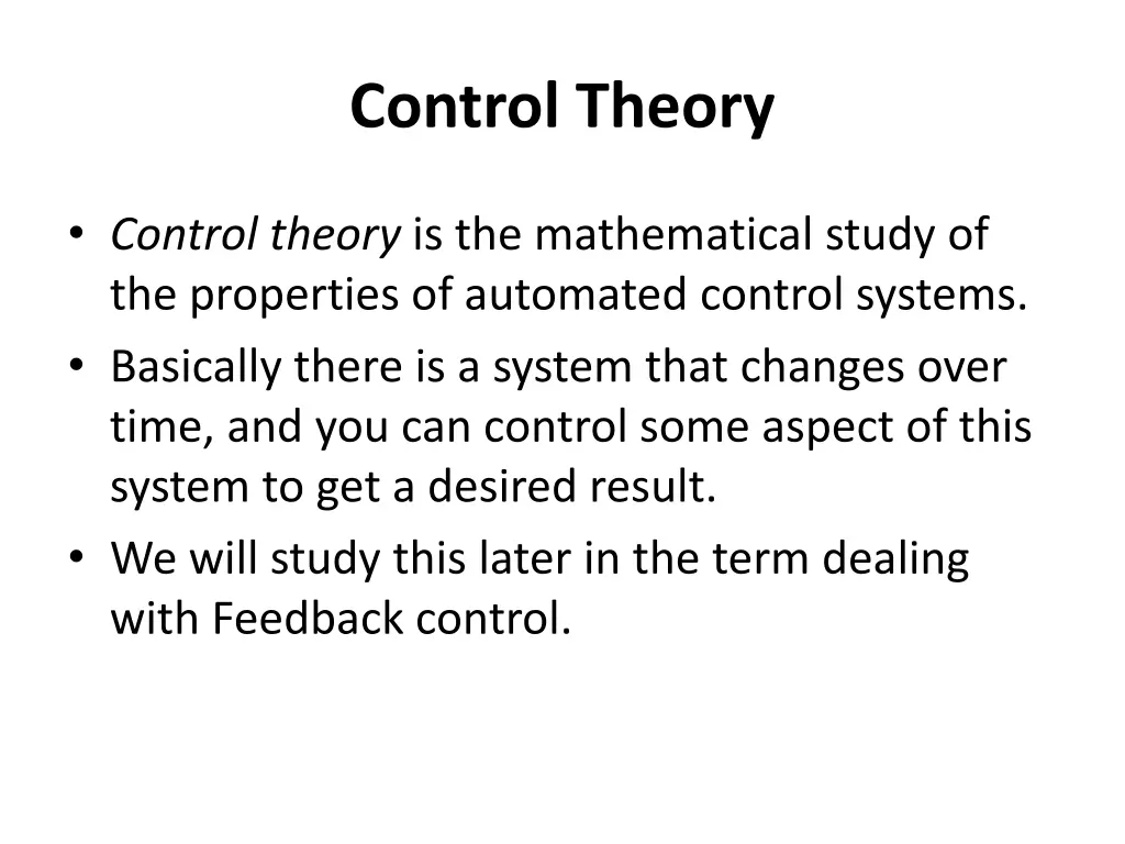 control theory