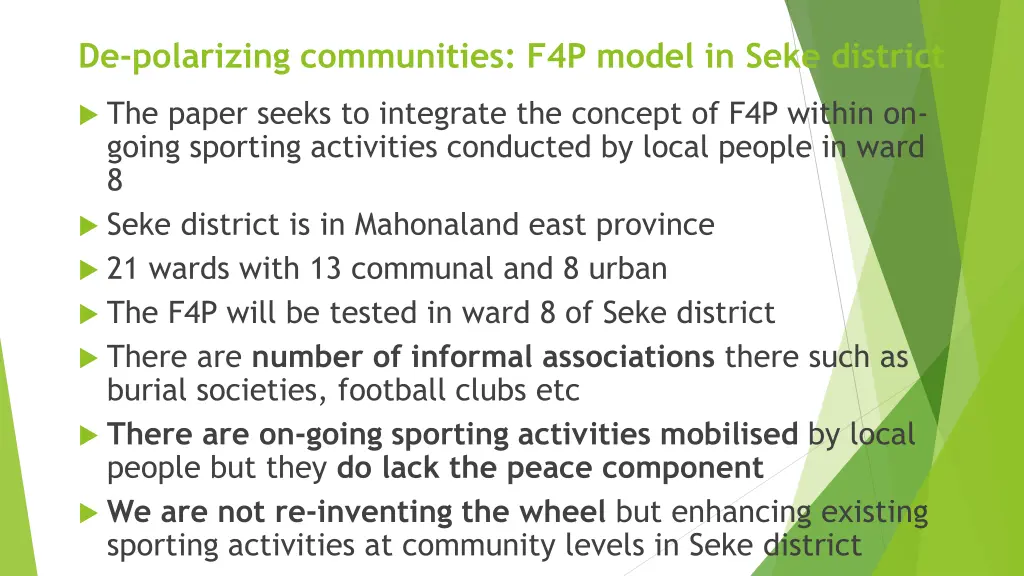 de polarizing communities f4p model in seke