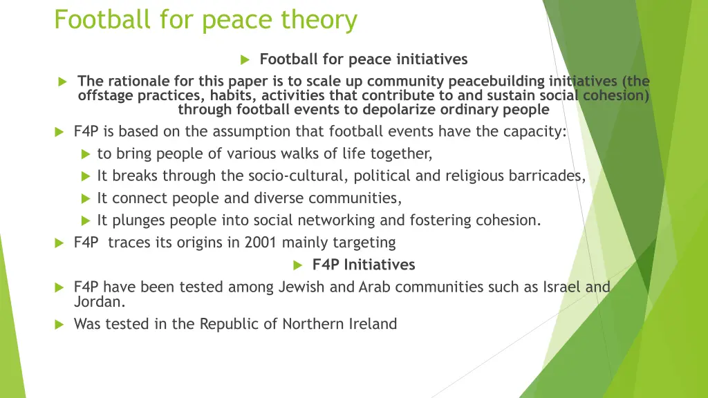 football for peace theory