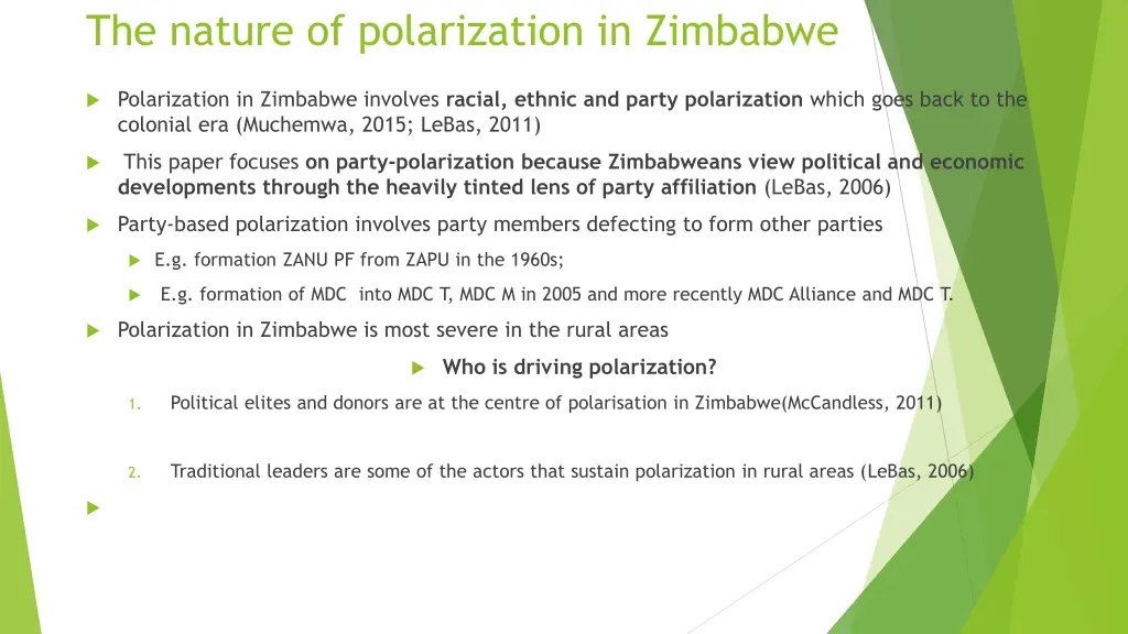 the nature of polarization in zimbabwe