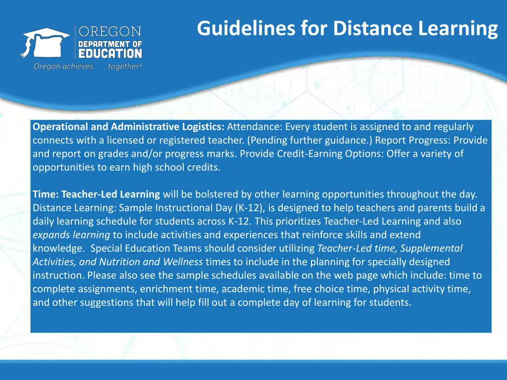 guidelines for distance learning 1