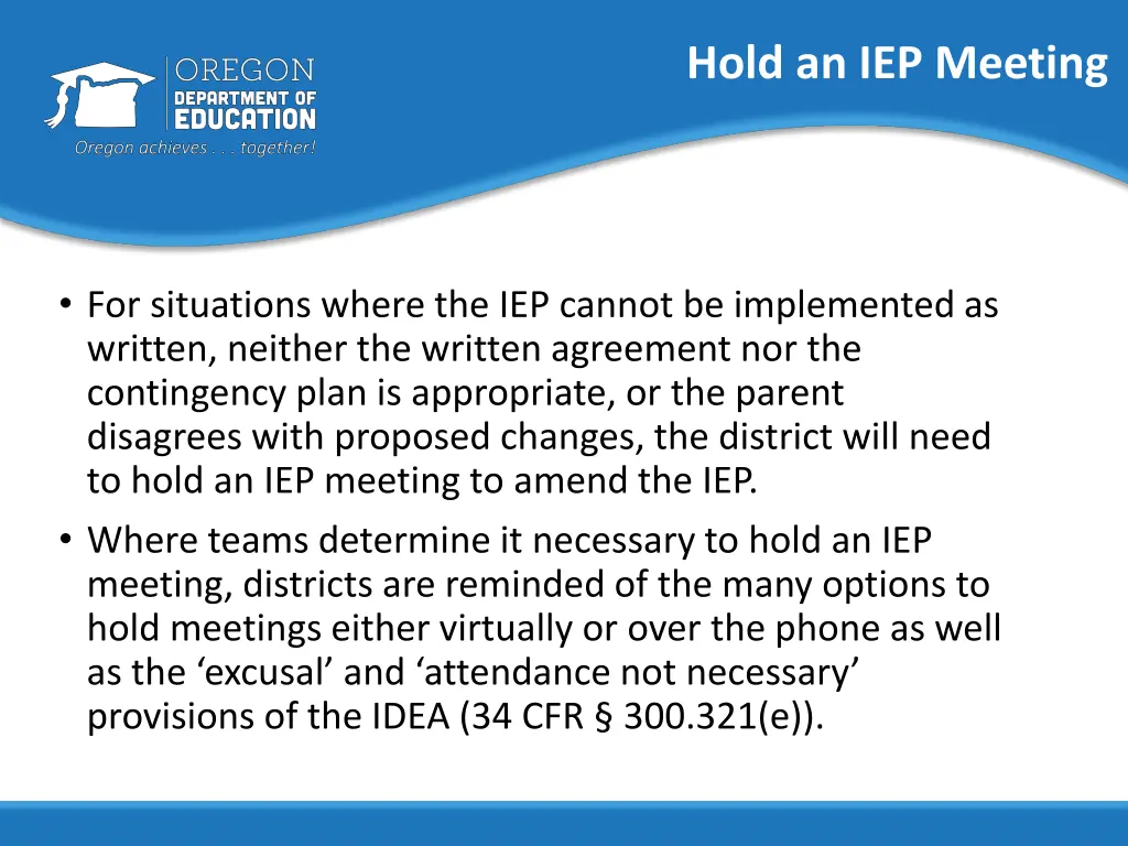 hold an iep meeting