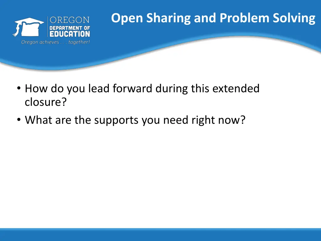 open sharing and problem solving