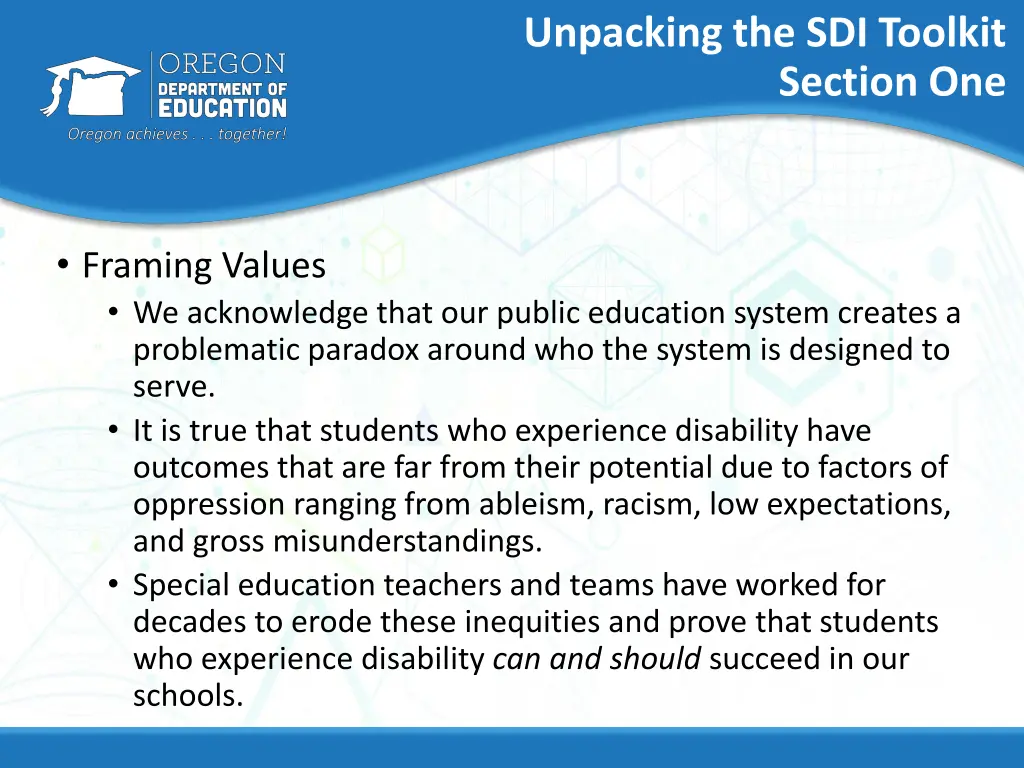 unpacking the sdi toolkit