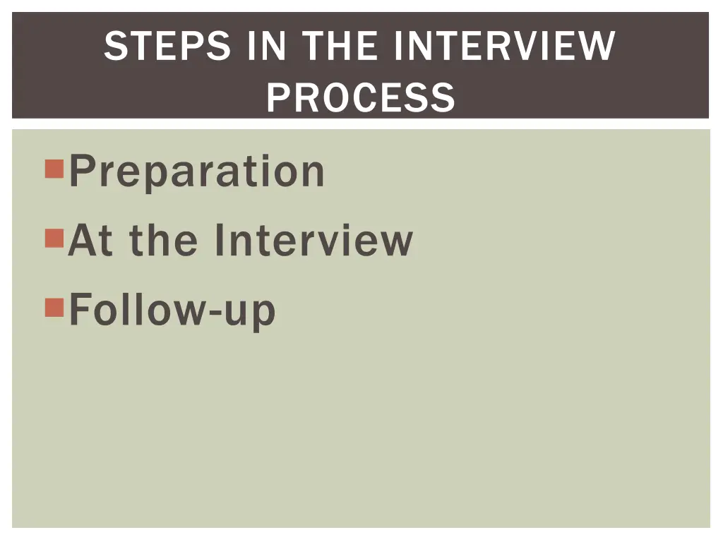 steps in the interview process