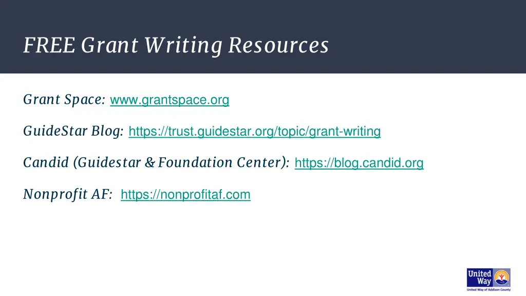 free grant writing resources