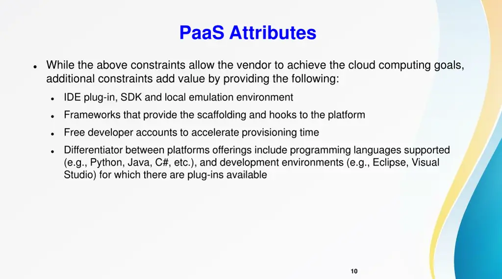 paas attributes 2