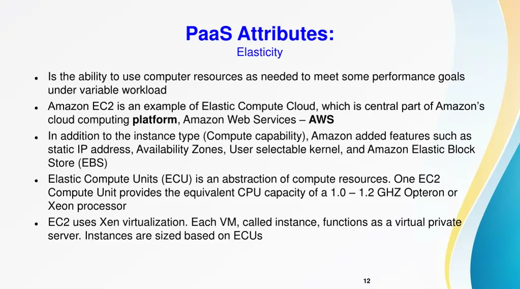 paas attributes elasticity