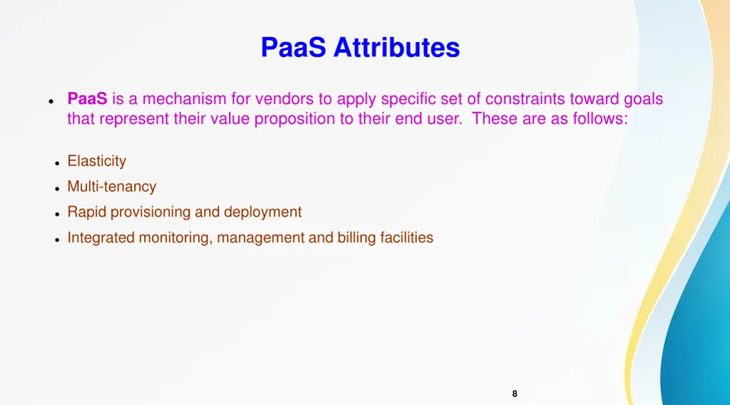 paas attributes