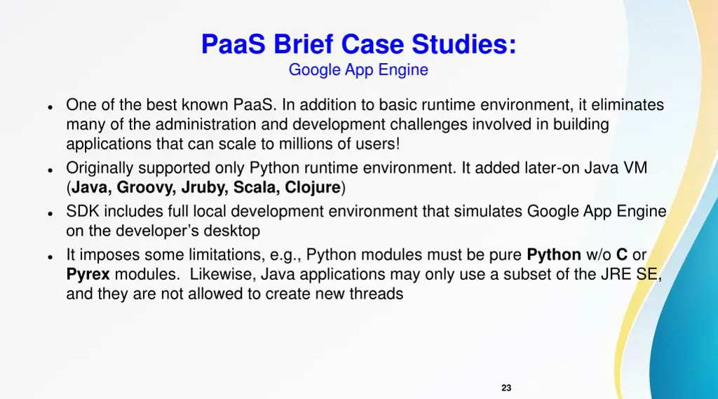 paas brief case studies google app engine