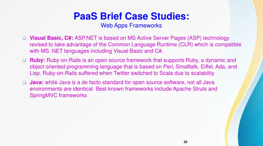 paas brief case studies web apps frameworks 1