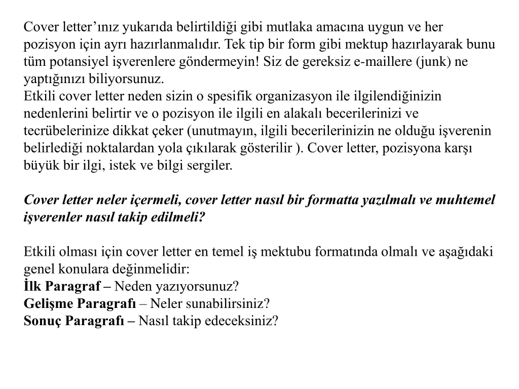 cover letter n z yukar da belirtildi i gibi