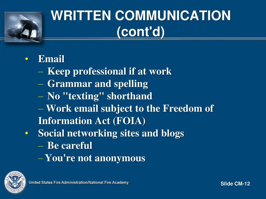 written communication cont d 2