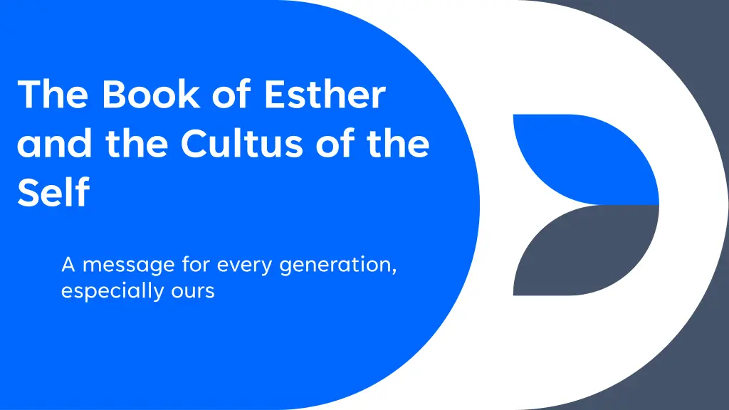 the book of esther and the cultus of the self