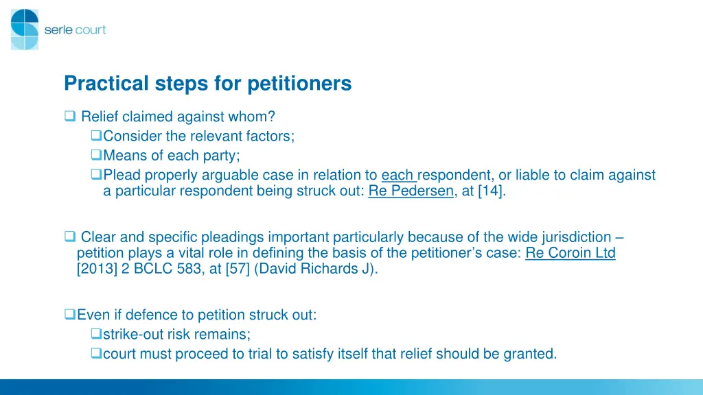 practical steps for petitioners