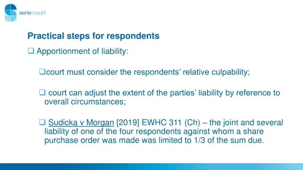 practical steps for respondents 1