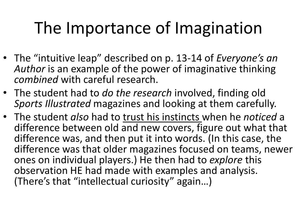 the importance of imagination