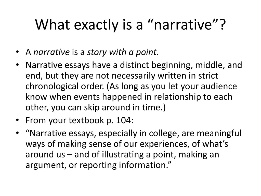 what exactly is a narrative